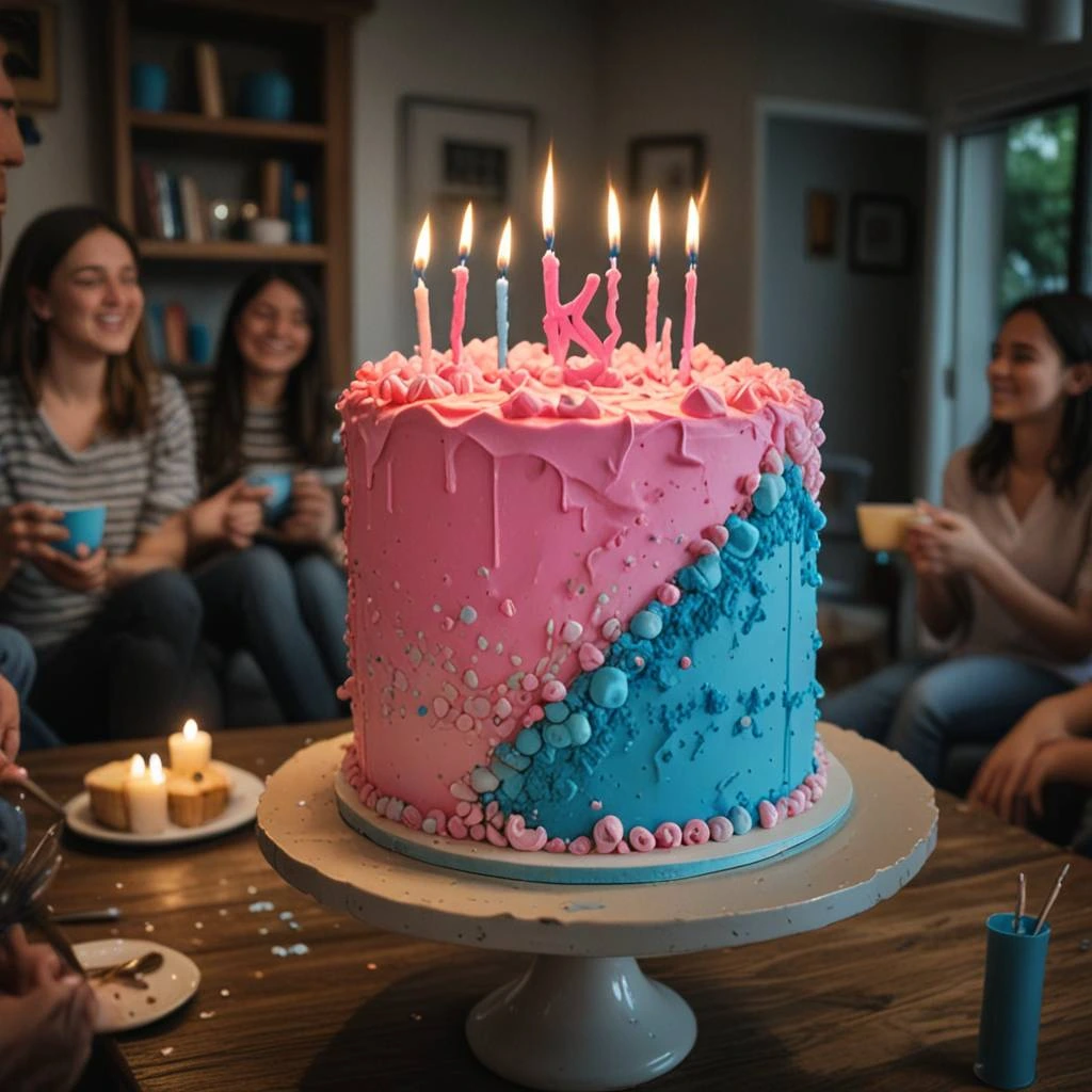 gender reveal cake