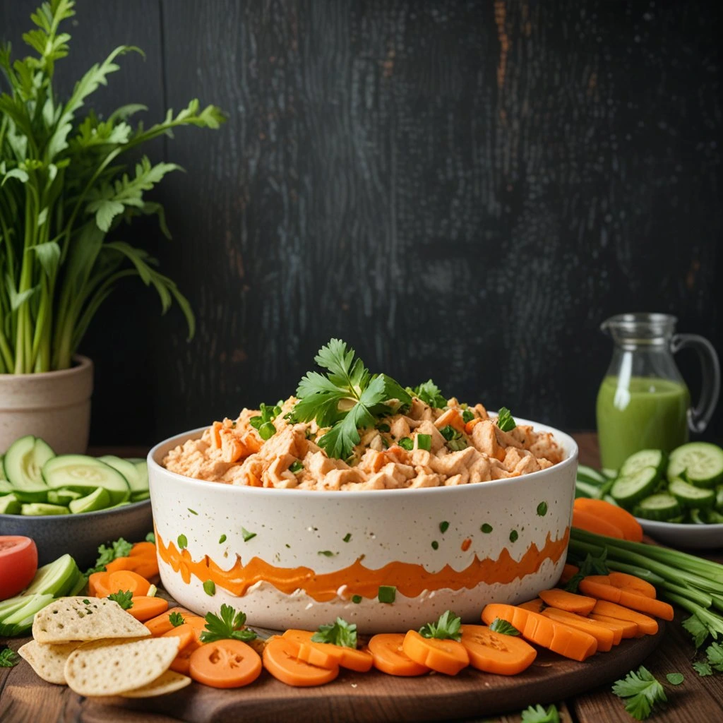 Healthy bufallo chicken dip