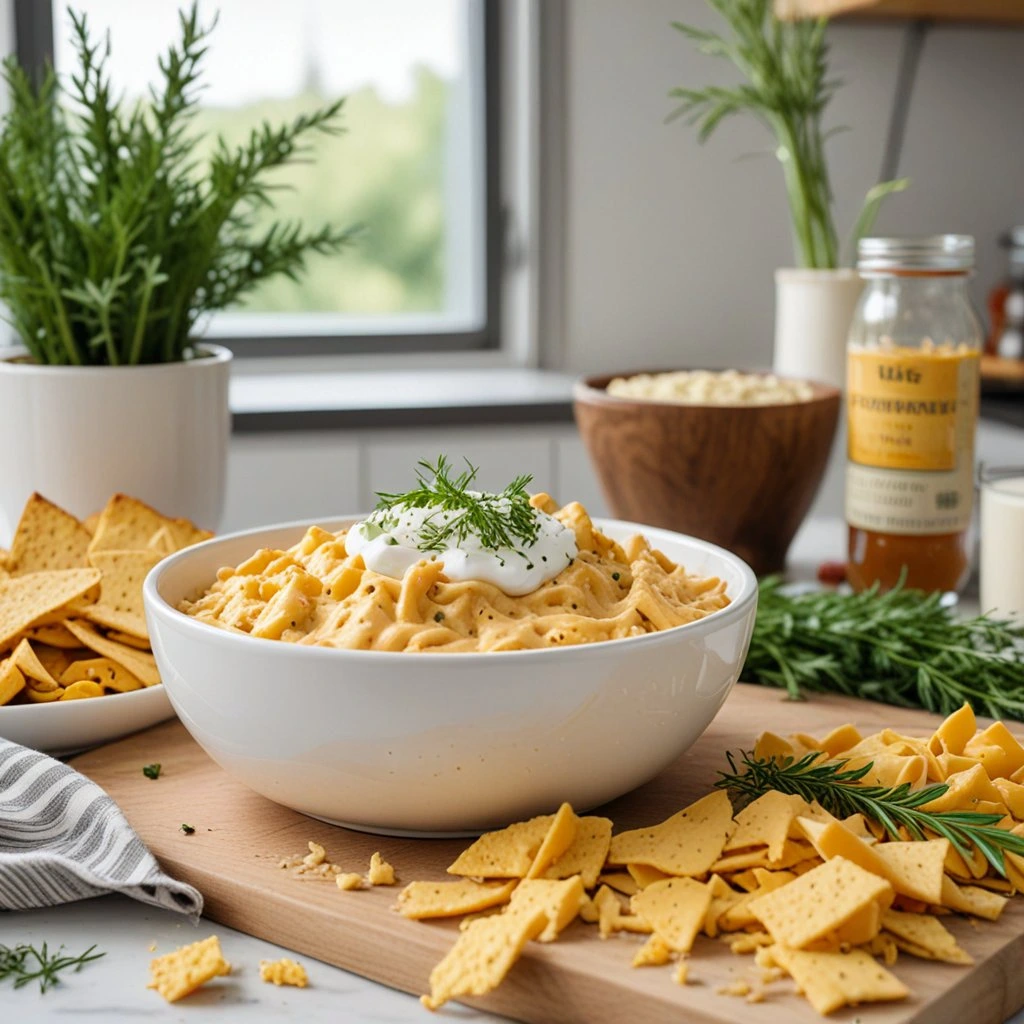 Healthy bufallo chicken dip