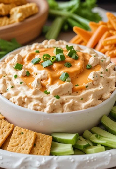 Healthy bufallo chicken dip