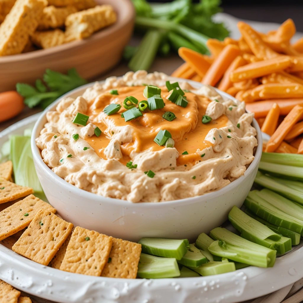 Healthy bufallo chicken dip