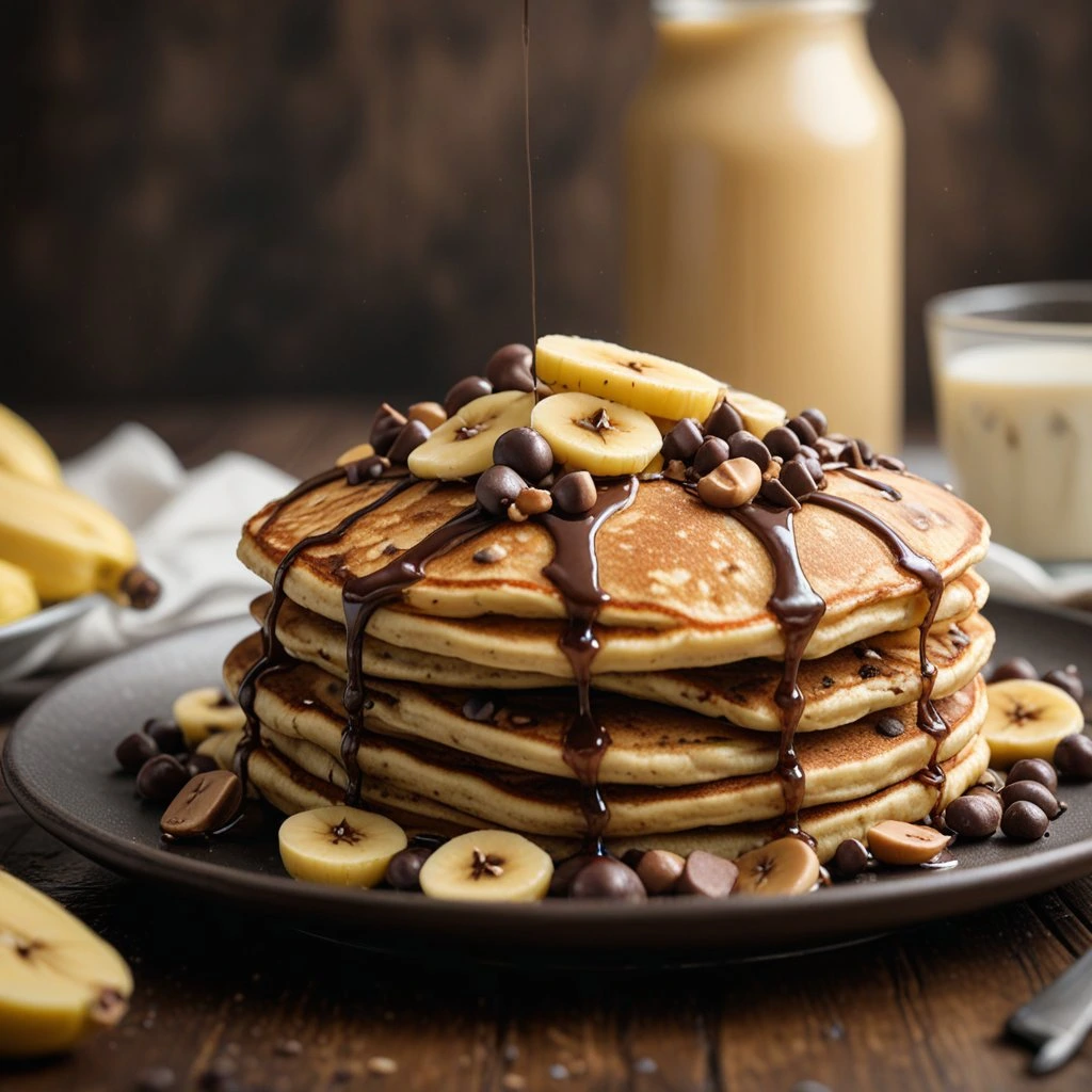 Banana Chocolate Chip Pancakes